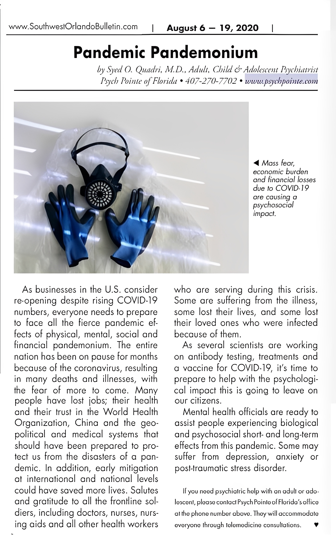 Medical article on COVID-19 pandemic effects.