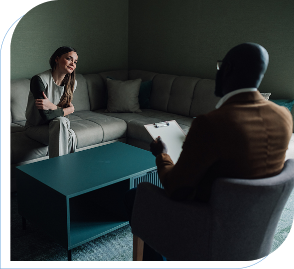 Therapist and client in a session